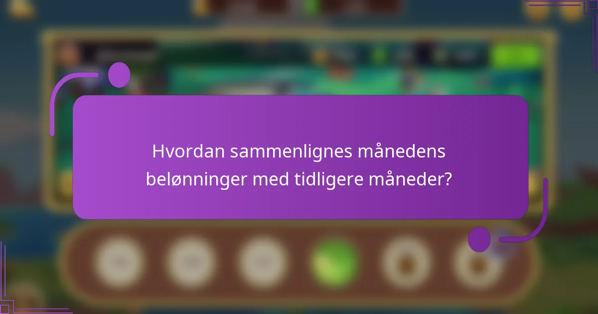Hvordan sammenlignes månedens belønninger med tidligere måneder?