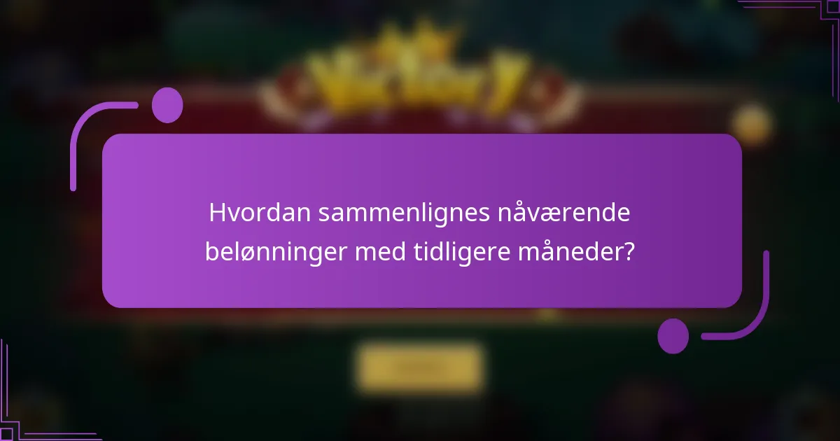 Hvordan sammenlignes nåværende belønninger med tidligere måneder?